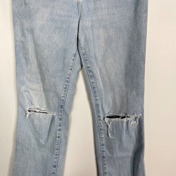 Good American 6 / 28 Good Curve Straight Leg Jeans Ripped Knee Raw Cut Hem - Picture 4 of 12